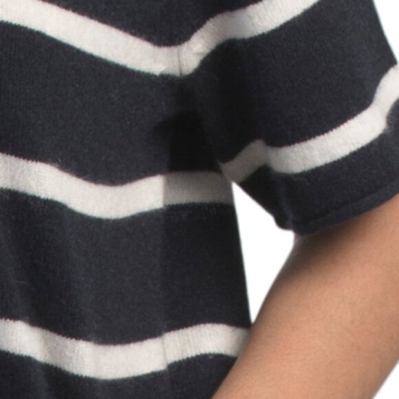 WHITE + WARREN Cashmere Short Sleeve Rolled Sweater - Picture 4 of 4